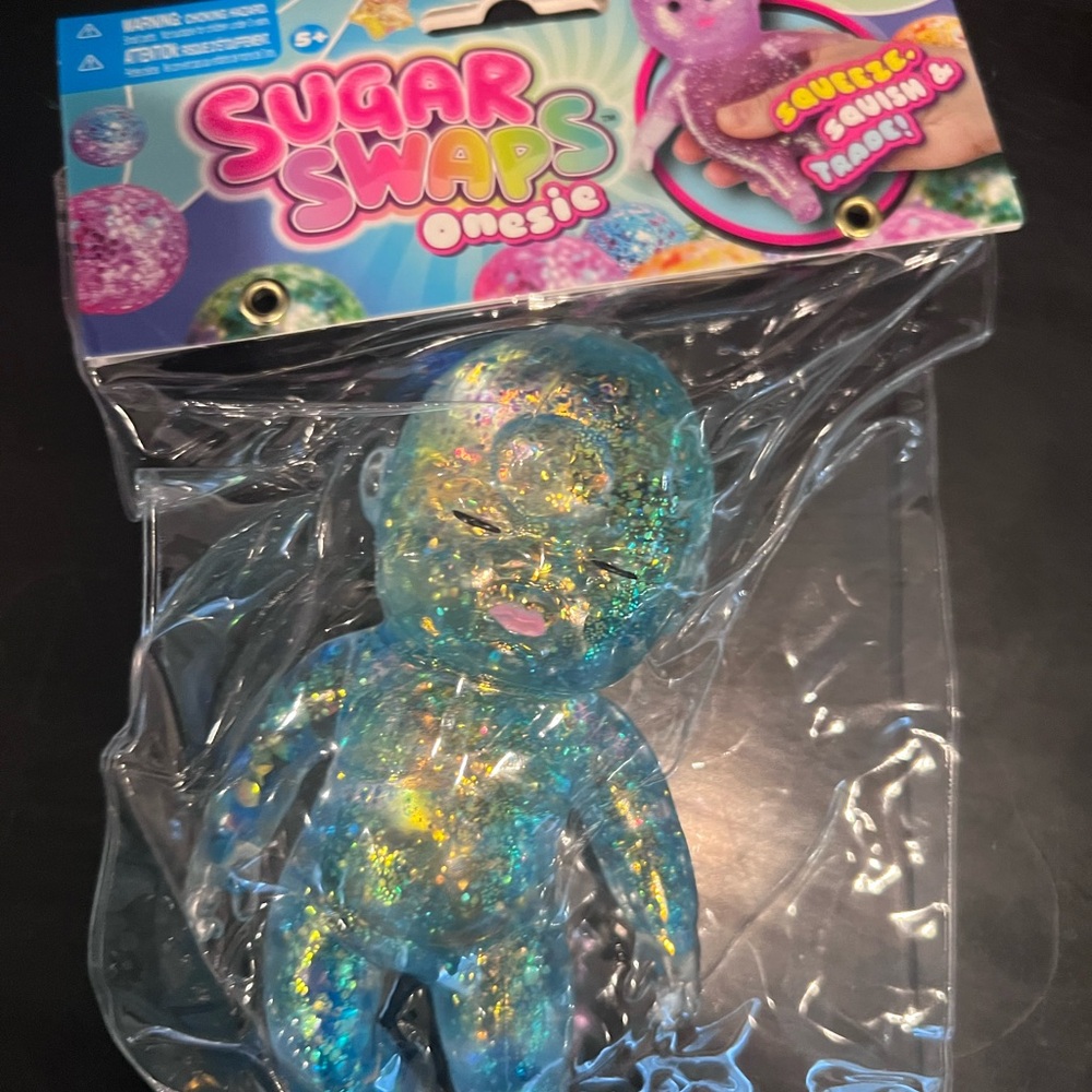 Sugar Swaps Baby Onesie Glitter Squeeze Toy - Blue